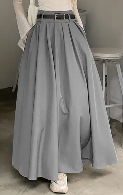 Mirella – Langer Faltenrock mit hoher Taille