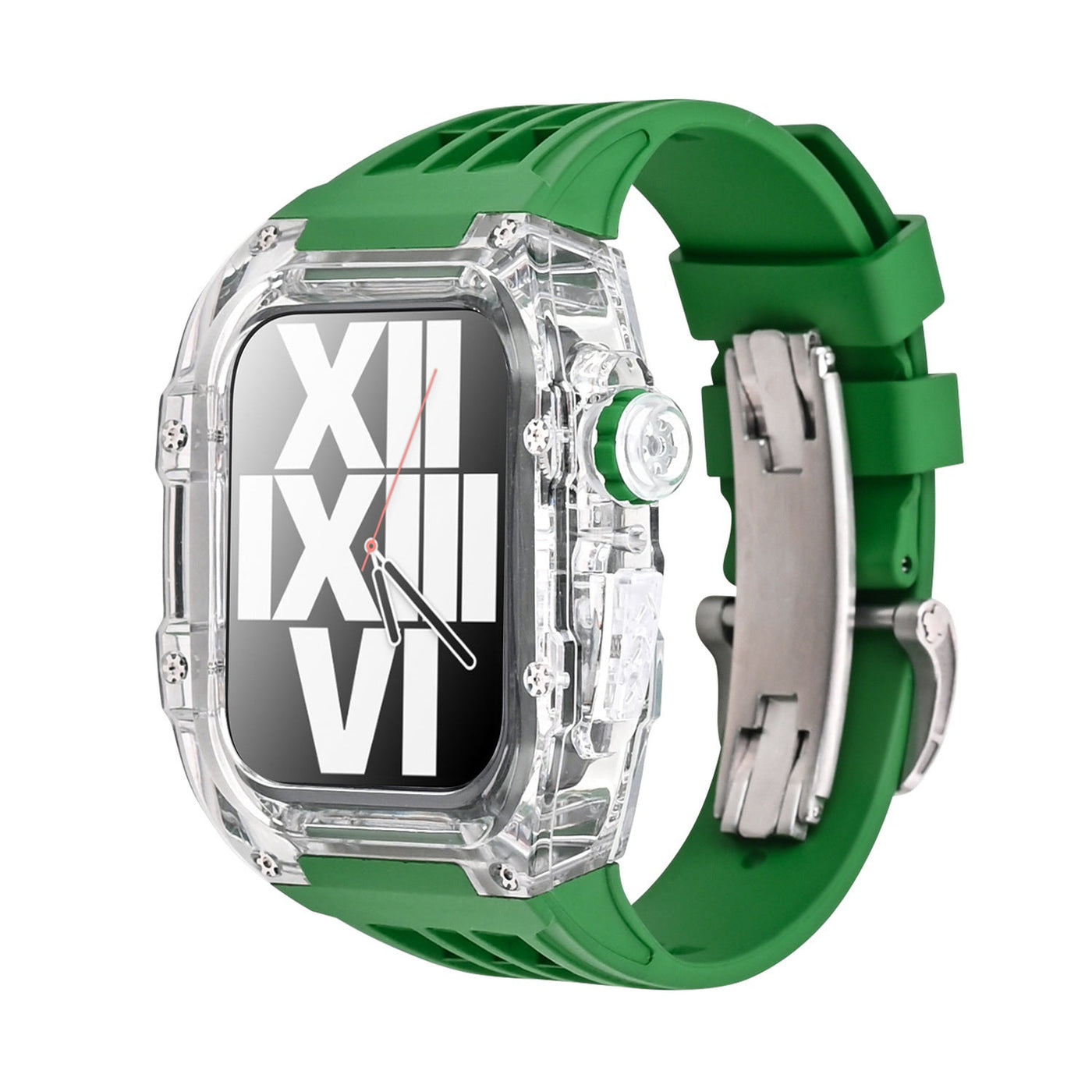 RM V30 Glacier Series Fluororubber Transparent Case Rubber Band Mod Kit Für Apple Watch