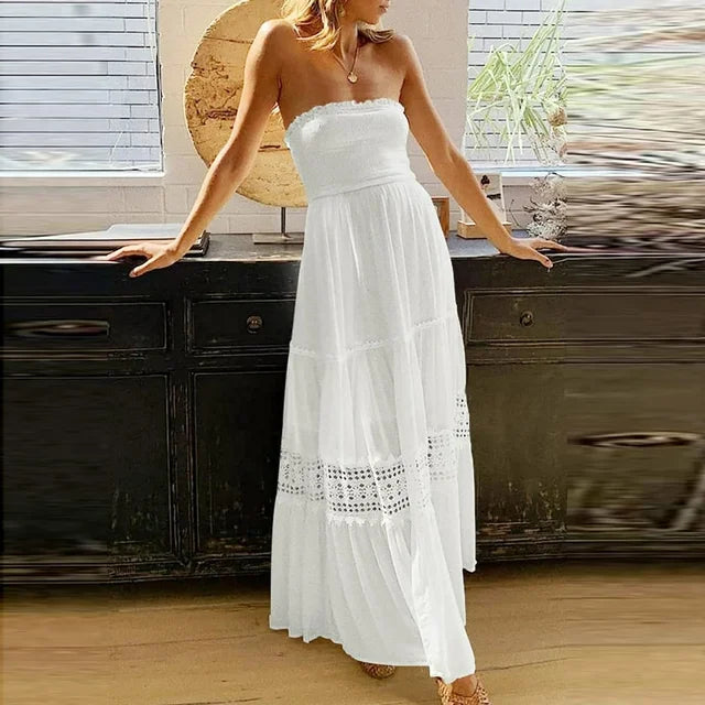 Seraphina | Atemberaubendes Maxikleid mit Spitzenkante