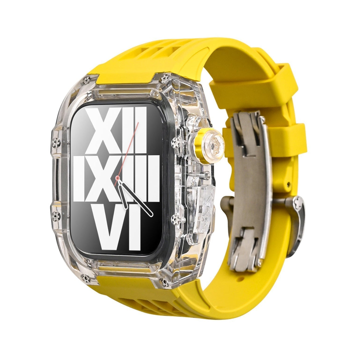 RM V30 Glacier Series Fluororubber Transparent Case Rubber Band Mod Kit Für Apple Watch