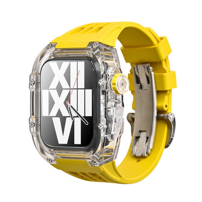 RM V30 Glacier Series Fluororubber Transparent Case Rubber Band Mod Kit Für Apple Watch