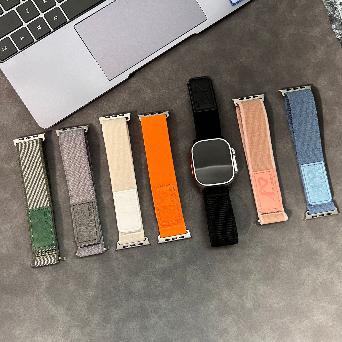 Lederlabel Trail Loop Nylon Band für die Apple Watch