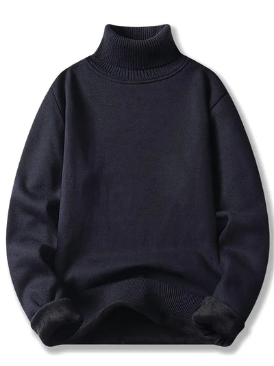 Herren Turtle Neck Pullover – Fleecegefüttert Warm