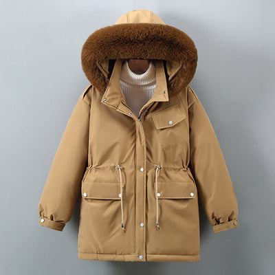 Sandra - Warme Winterjacke mit Kunstfell