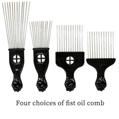 Antistatischer Afro-Pick-Kamm aus Metall