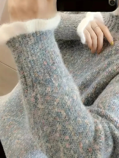 Kuscheliger Chenille-Pullover mit halbhohem Ausschnitt