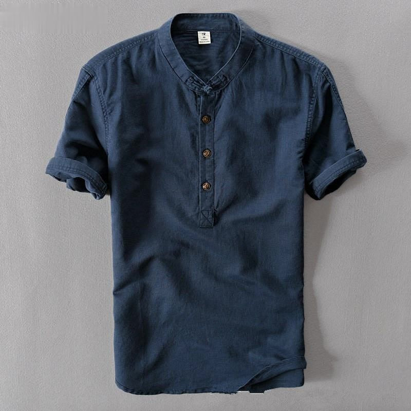 Merrick™ – Herren T-Shirt mit Henley-Kragen & Knopfdetail aus Baumwolle