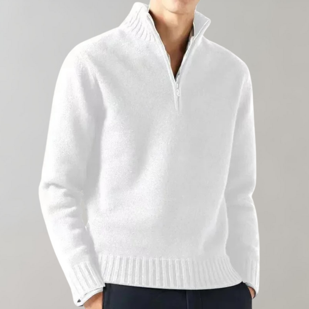 Adam | Eleganter Pullover mit halbem Reißverschluss
