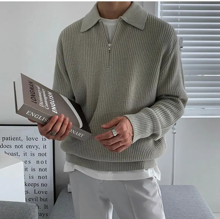 Halb-Zip Strickpullover für Herren