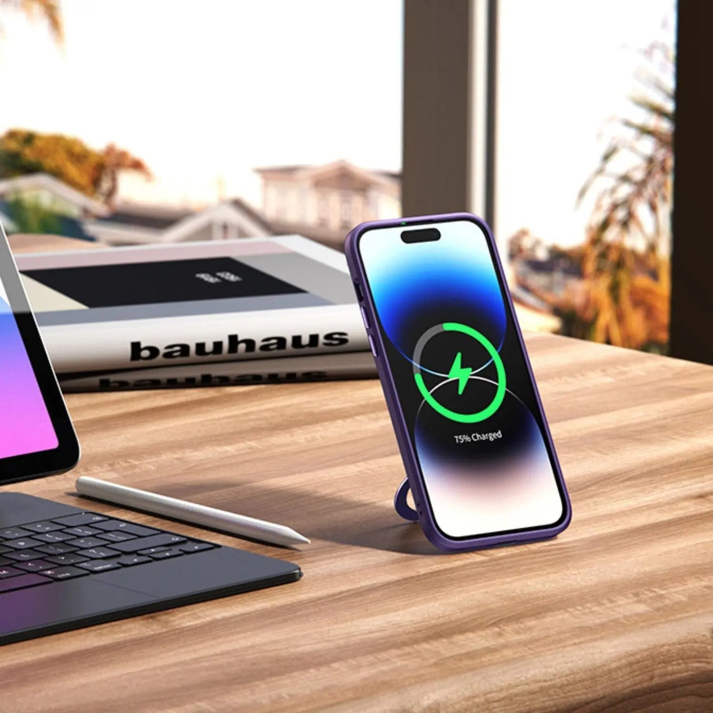 Magnetische Hülle mit Ständer für iPhone