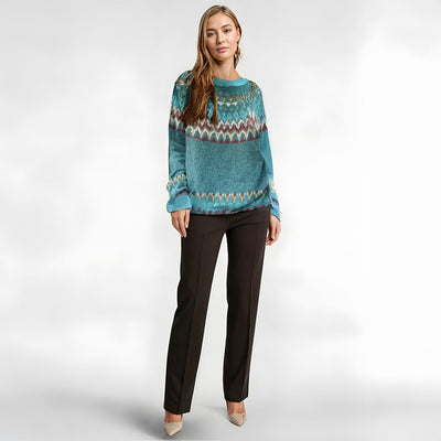 Regina | Retro Wellenmuster Pullover