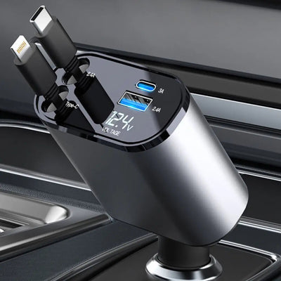 4-in-1 Teleskop-Ladegerät für das Auto