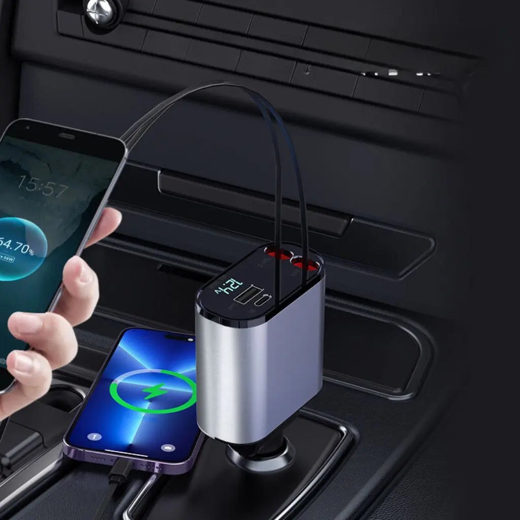 4-in-1 Teleskop-Ladegerät für das Auto