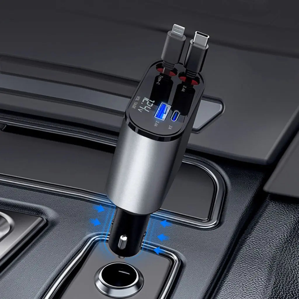4-in-1 Teleskop-Ladegerät für das Auto