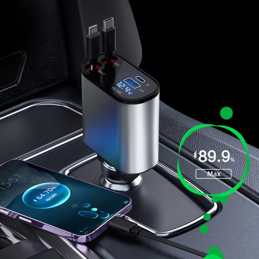 4-in-1 Teleskop-Ladegerät für das Auto