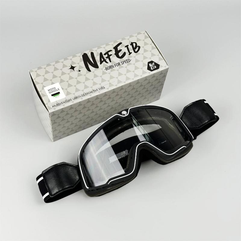 Retro Motorradbrille - Über Brille tragbar