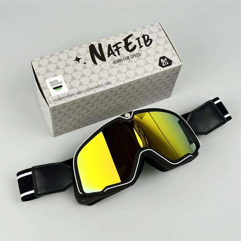 Retro Motorradbrille - Über Brille tragbar