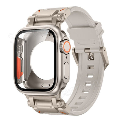 Explorer Tactical Fluoro Gummi Strape+Metal Ultra Case Für Apple Watch 9 8 7 6 5 4 SE