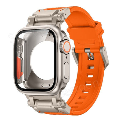 Explorer Tactical Fluoro Gummi Strape+Metal Ultra Case Für Apple Watch 9 8 7 6 5 4 SE