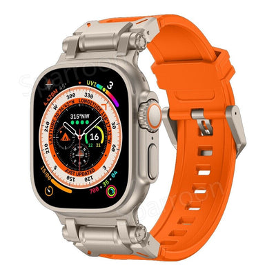 Explorer Tactical Fluoro Gummi Strape+Metal Ultra Case Für Apple Watch 9 8 7 6 5 4 SE