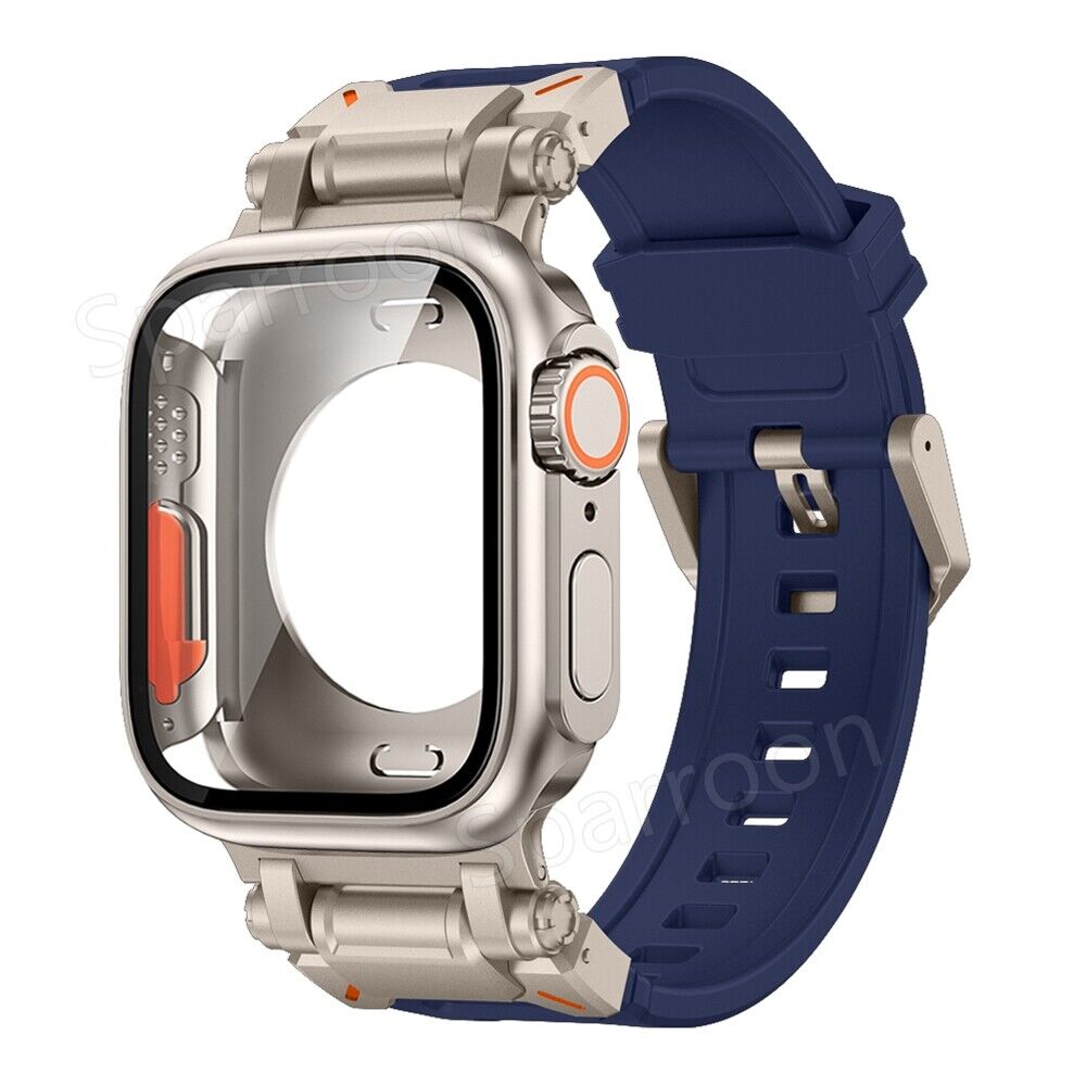 Explorer Tactical Fluoro Gummi Strape+Metal Ultra Case Für Apple Watch 9 8 7 6 5 4 SE