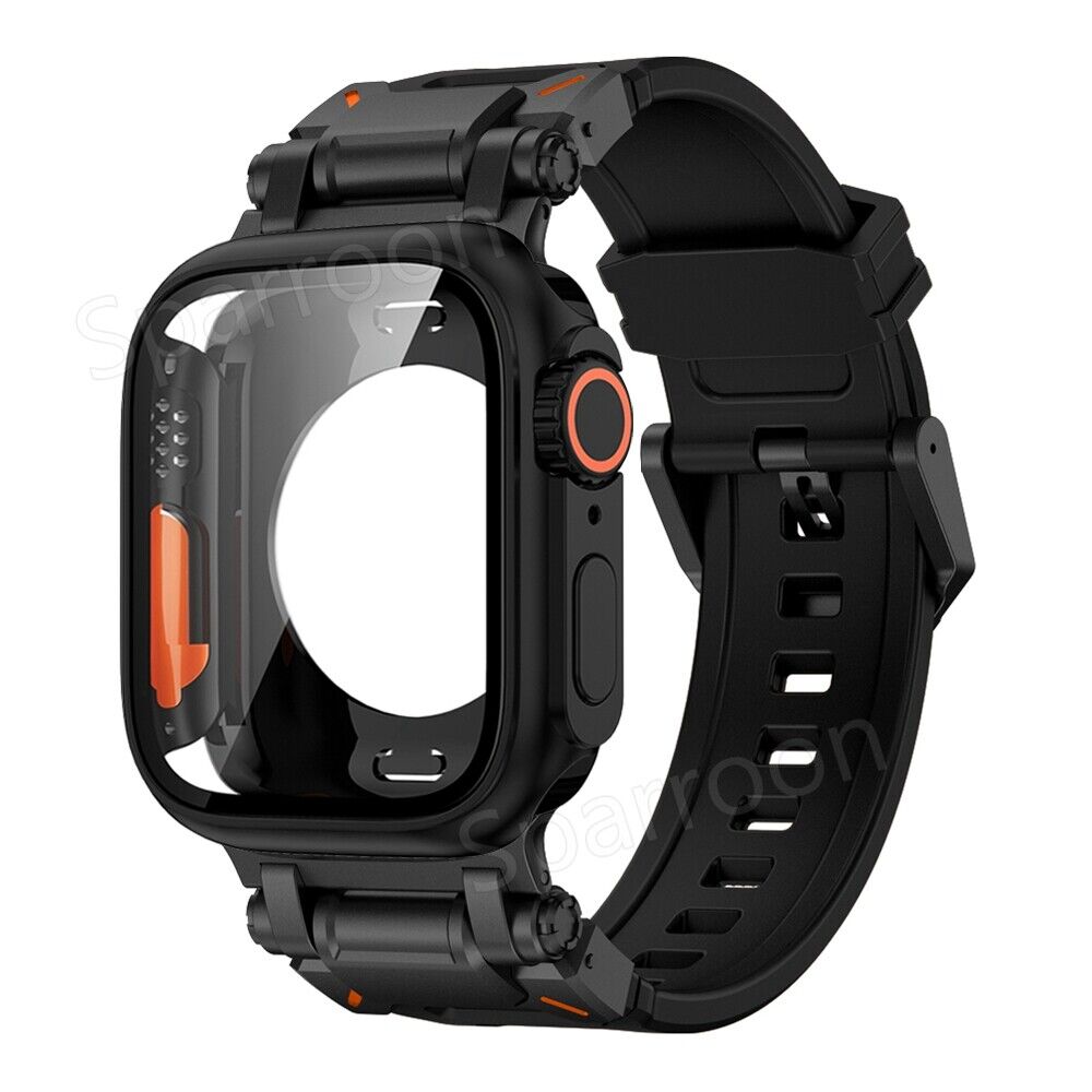 Explorer Tactical Fluoro Gummi Strape+Metal Ultra Case Für Apple Watch 9 8 7 6 5 4 SE