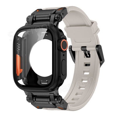 Explorer Tactical Fluoro Gummi Strape+Metal Ultra Case Für Apple Watch 9 8 7 6 5 4 SE