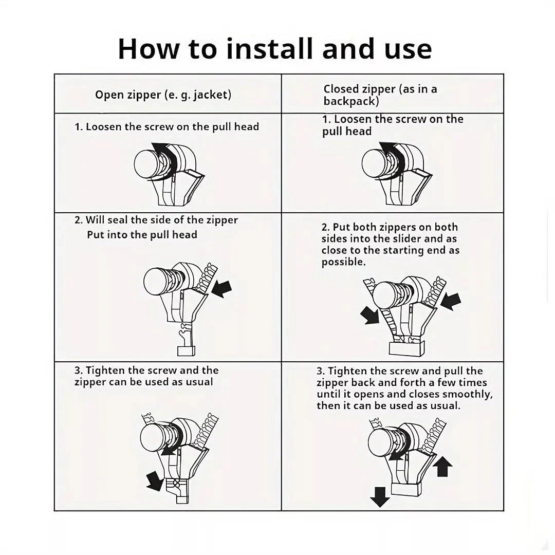 ZipFix™ – Abnehmbarer und Wechselbarer Reißverschluss-Zipper – Schnelle Lösung