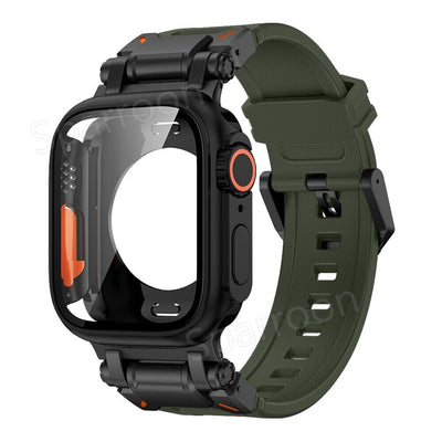Explorer Tactical Fluoro Gummi Strape+Metal Ultra Case Für Apple Watch 9 8 7 6 5 4 SE