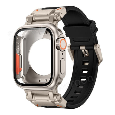 Explorer Tactical Fluoro Gummi Strape+Metal Ultra Case Für Apple Watch 9 8 7 6 5 4 SE