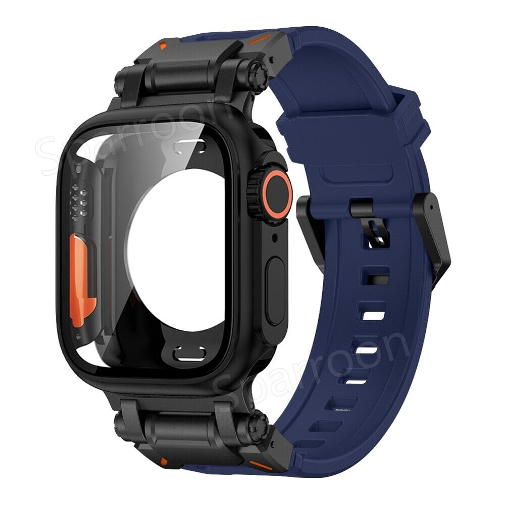 Explorer Tactical Fluoro Gummi Strape+Metal Ultra Case Für Apple Watch 9 8 7 6 5 4 SE