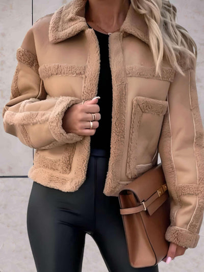 Odette | Schöner Wollwintermantel mit Pelzdetails