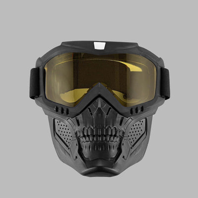 Motorradbrille mit Totenkopfmaske