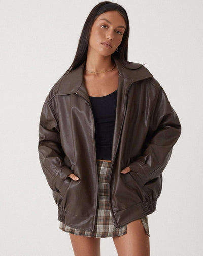 Sophia | Lässige Lederjacke in Übergröße