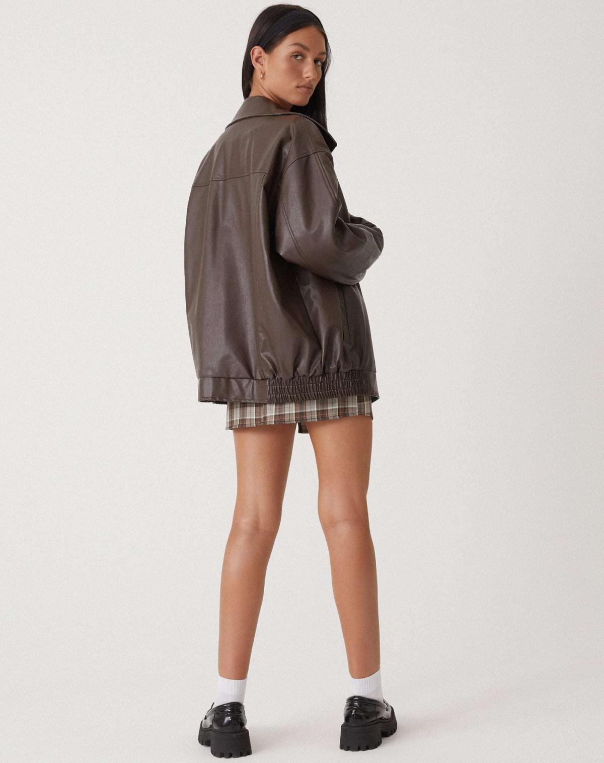 Sophia | Lässige Lederjacke in Übergröße